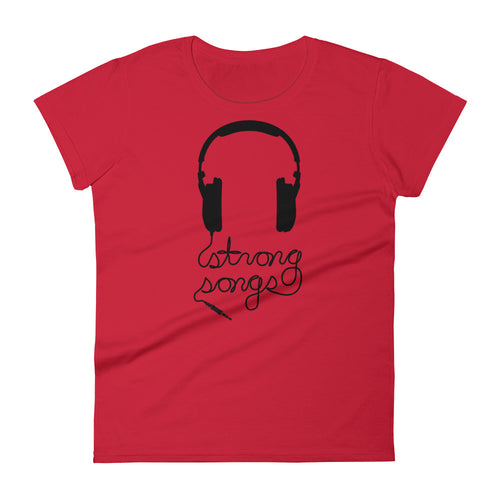 Red Fitted Headphones Tee